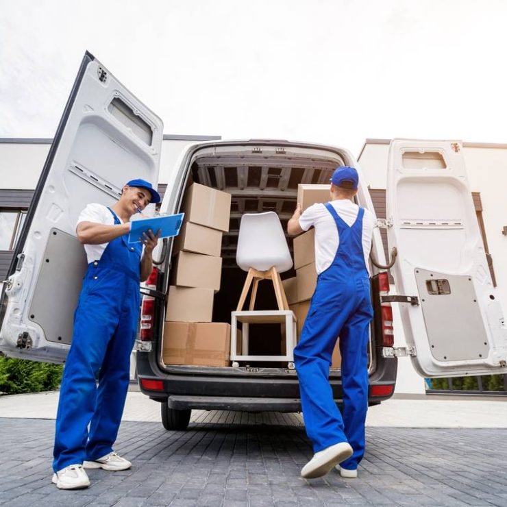 "Local SEO for moving companies" hero image - Moving company workers