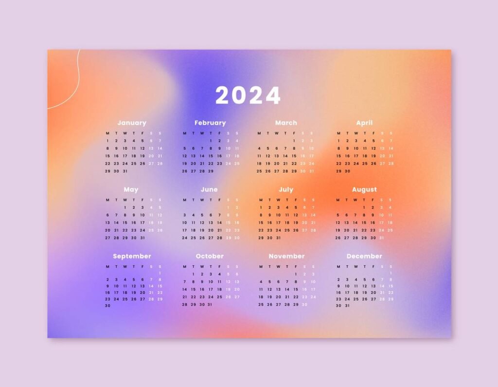 Calendar, with blurry effect in the background