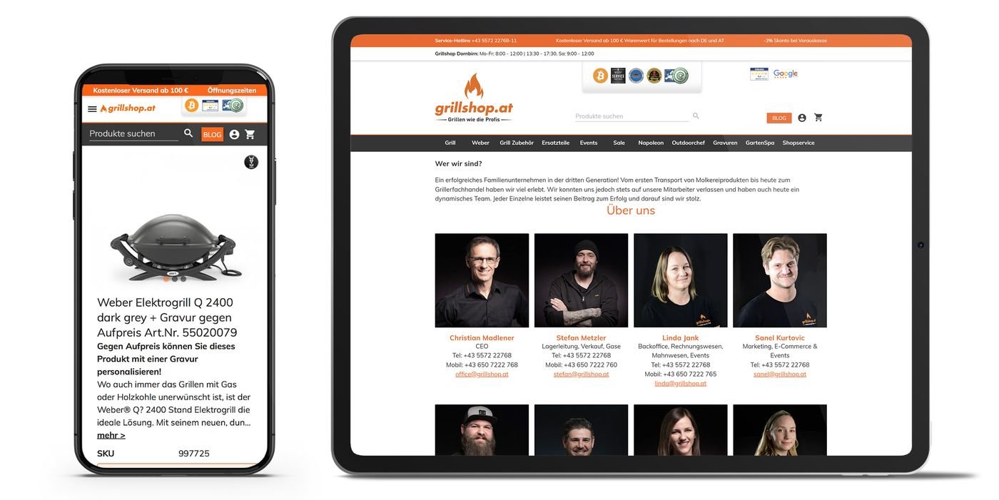 Grillshop (website on mobile and tablet)