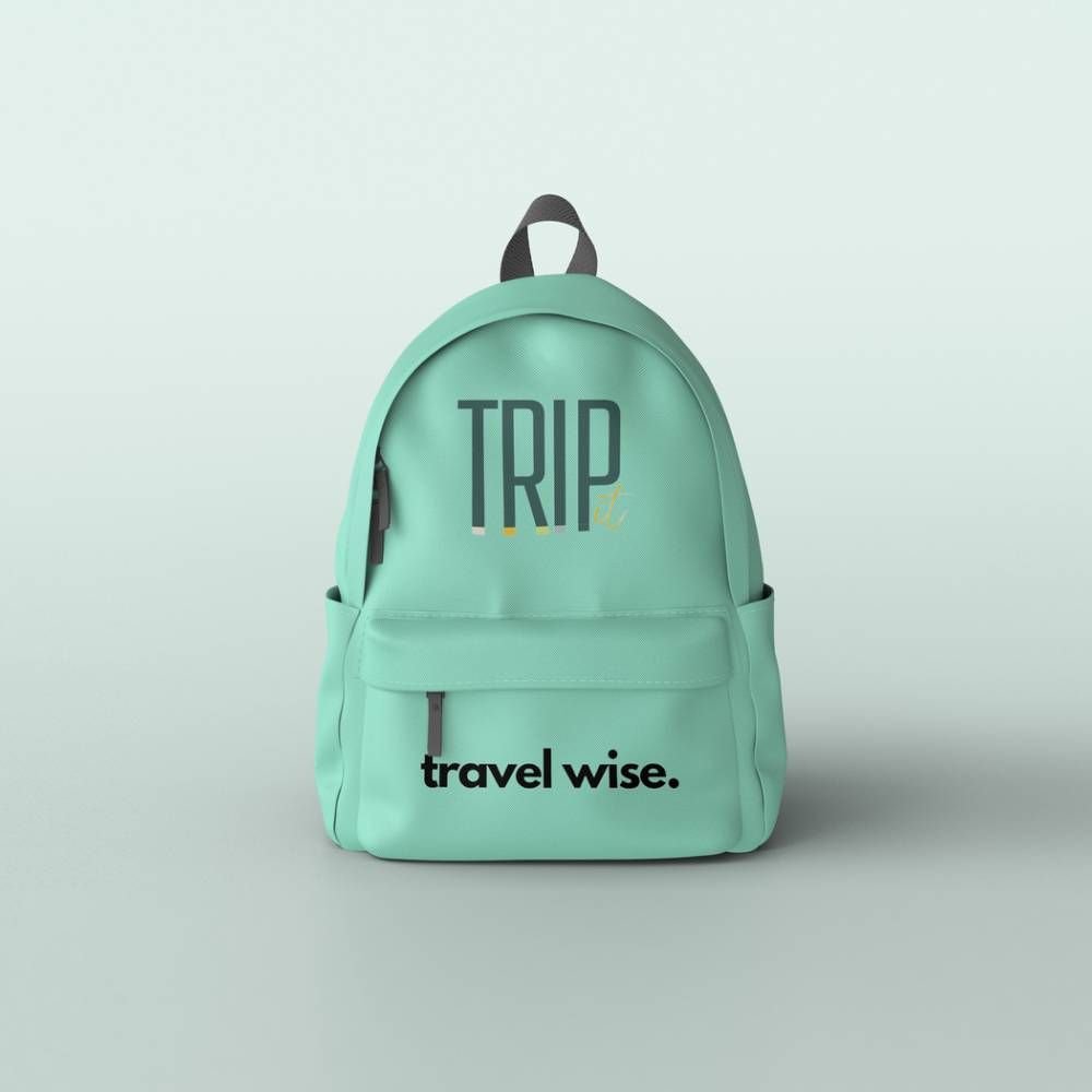 TripIt logo on a backpack