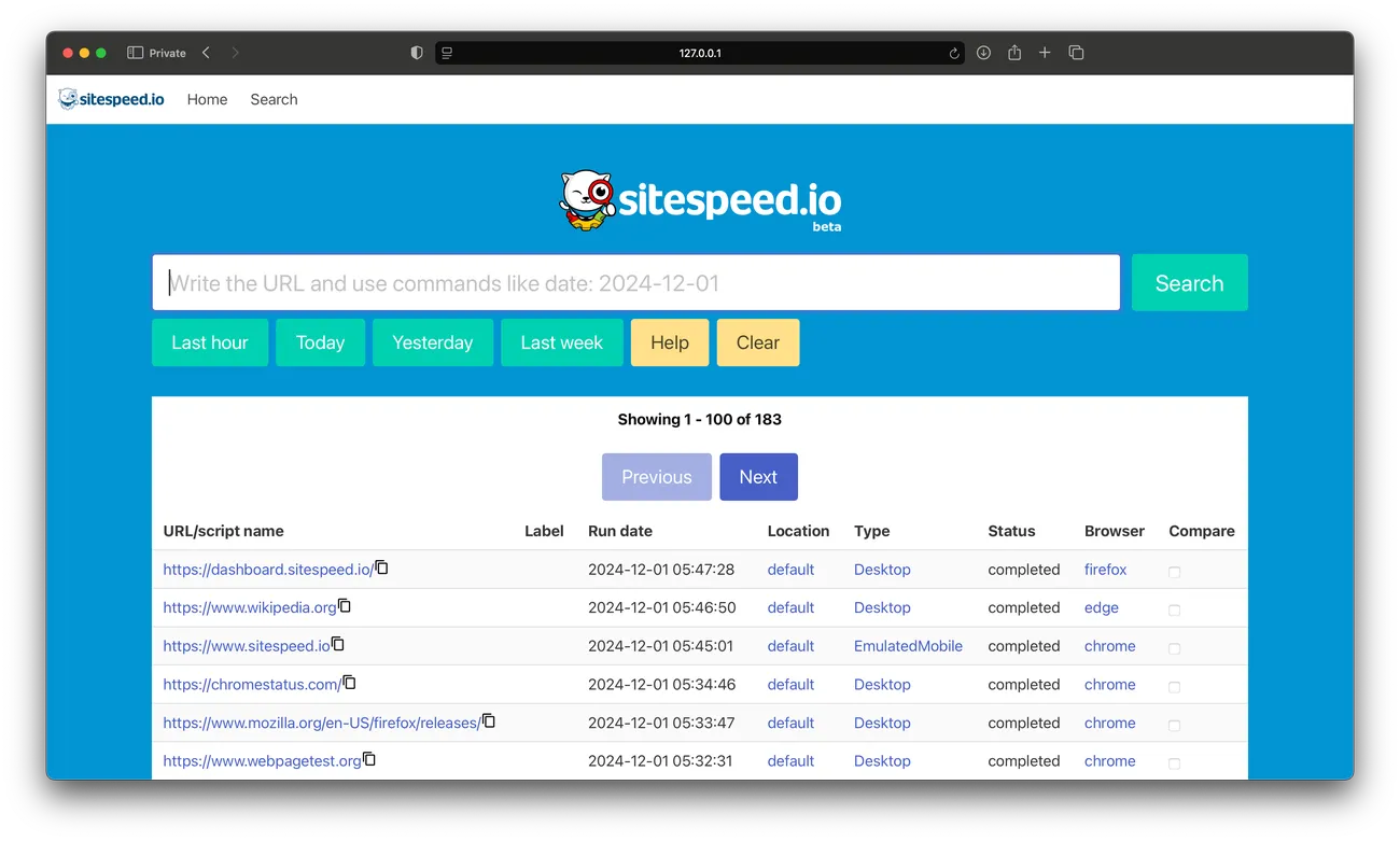 How to Check Page Speed in Bulk: Top 8 Tools For 2025 Sitespeed.io page screenshot