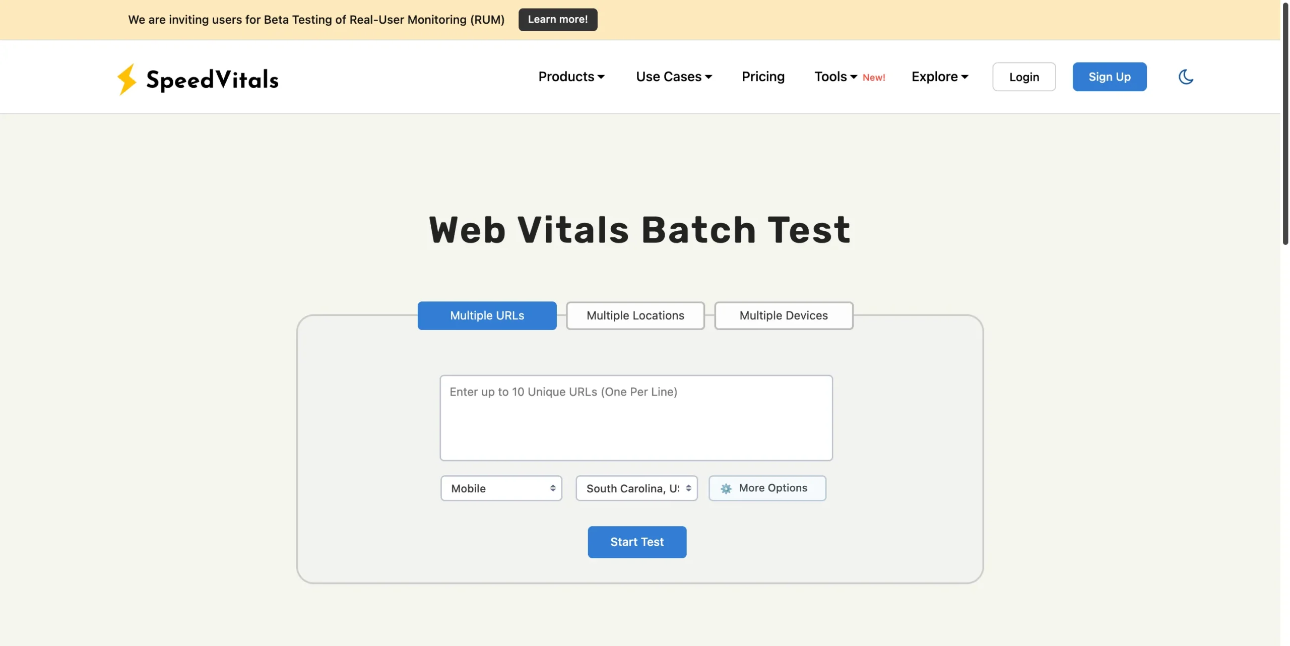 How to Check Page Speed in Bulk: Top 8 Tools For 2025 SpeedVitals website screenshot