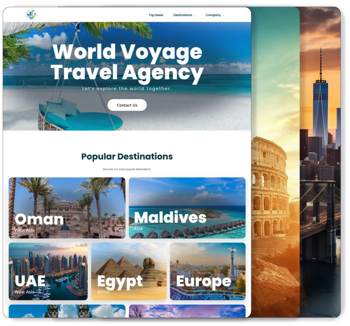 Image on World Voyage WordPress Website Screenshot